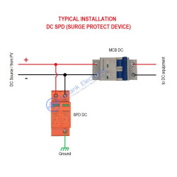 DC SPD 2P 24V 20-40KA Surge Arrester Surge Protect Device